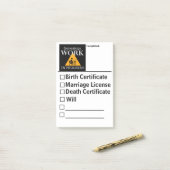 Genalogisten registreren het bewaren van post post-it® notes (Op bureau)