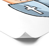 gênante nacht in een glanzende harnas met zwaardca poster (Hoek)