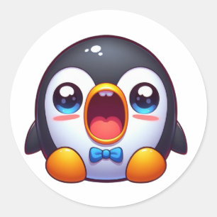 Gênante Schattigee pinguïn Ronde Sticker