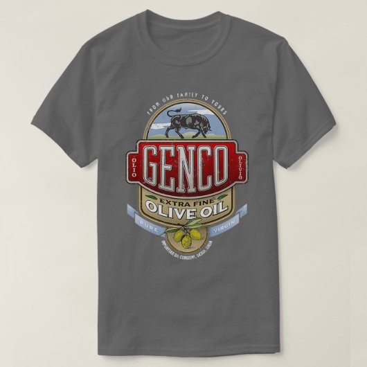 Genco Olijfolie T-shirt (Design voorkant)
