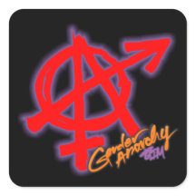 Gender Anarchy rood Een symbool stickers