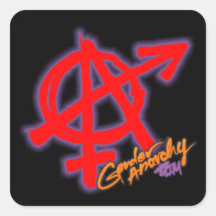 Gender Anarchy rood Een symbool stickers