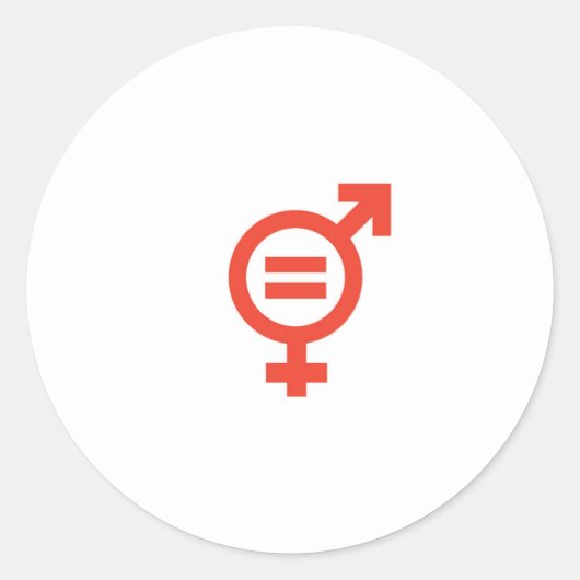 Gender=Equality Ronde Sticker (Voorkant)