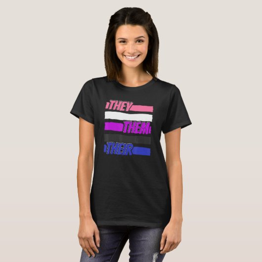 Gender Fluid Genderless - Non Binary Neutral They T-shirt (Voorkant volledig)