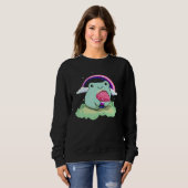 Gender Fluid Pride Flag Cute Frog Mushroom Subtle  Trui (Voorkant volledig)