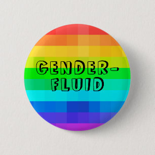 Gender-Fluid Pronouns LGBTQ Rainbow-Button Ronde Button 5,7 Cm