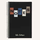 Gender Neutraal Monogrammed Volledige Naam Nota's Notitieboek (Voorkant)