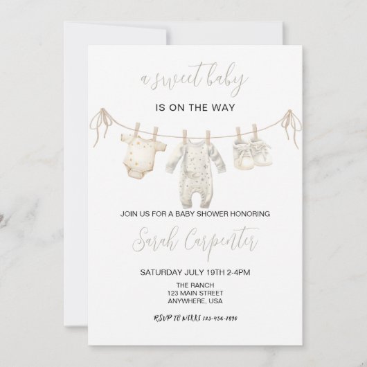 Gender neutral Baby Clothes Baby shower Kaart (Voorkant)