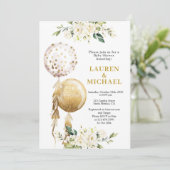 Gender Neutral Balloons Baby shower Invitation Kaart (Staand voorkant)