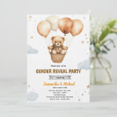 Gender Neutral Bear Baby Shower Invitation Kaart (Staand voorkant)