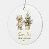 Gender Neutral Bear First Christmas Keepsake  Keramisch Ornament (Links)