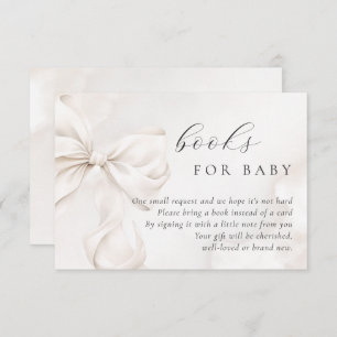 Gender Neutral Bow Baby shower Boeken voor Baby Informatiekaartje