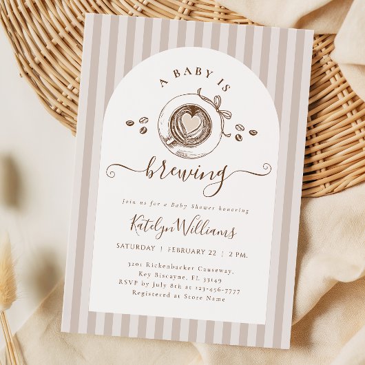 Gender Neutral Coffee Baby Shower Invitation