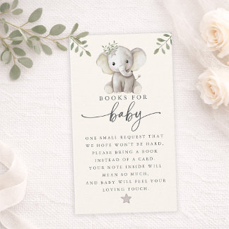Gender Neutral Cute Elephant Books for Baby Card Visitekaartje