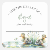 Gender Neutral Duck Baby Shower Bookplate