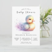 Gender Neutral Editable Duck Baby shower Kaart (Staand voorkant)