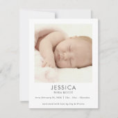 Gender Neutral Photo Baby Announcement Card (Voorkant)