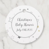 Gender Neutral Twins Baby shower Twinkle Stars Bedankjes Labels (Voorkant)