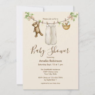 Gender Neutral Watercolor Boho Baby Shower  Kaart
