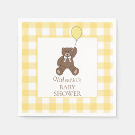 Gender Neutral Yellow Teddy Bear Baby Shower Servet