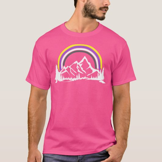 Gender Nonbinary Pride Hiking Camping Backpackagin T-shirt (Voorkant)