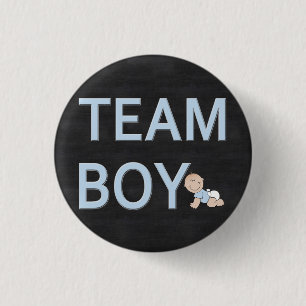 Gender onthaal Baby Custom Team Boy Ronde Button 3,2 Cm