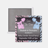 Gender onthullen Bewaar de datum Teddys & Dierenpr Magneet (Voorkant / Achterkant)