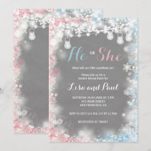 Gender onthullen Een beetje sneeuwvlokken is onder Kaart