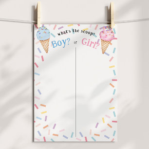 Gender Onthullen Ice Cream Whats the Scoop Stemmen Poster