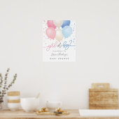 Gender onthullen Shower Pink Blue Welcome Poster (Keuken)