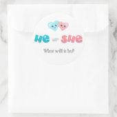 Gender onthullen wat het zal zijn of zij ronde sticker (Tas)