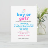 Gender onthulling Baby shower Uitnodiging (Staand voorkant)
