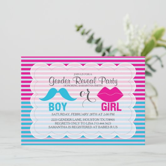 Gender onthulling Baby shower Uitnodiging (Staand voorkant)