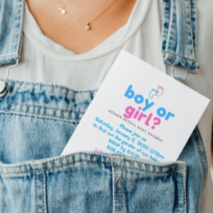Gender onthulling Baby shower Uitnodiging
