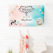 Gender onthulling Baby shower Welkomstbanner Spandoek (Insitu)