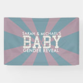 Gender onthulling roze en blauwe Baby shower banne Spandoek (Horizontaal)