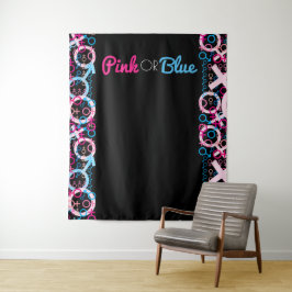 GENDER ONTHULLING Roze of Blauwe Baby Foto Occasio Wandkleed