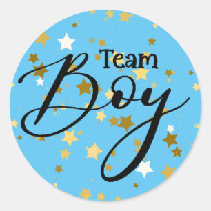 Gender onthulling Team Boy Baby shower Sticker