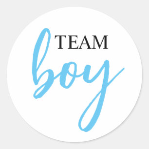 Gender onthulling Team Boy Round Sticker