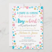 Gender onthulling Uitnodiging Baby shower Jongen o (Voorkant)