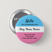 Gender Pronouns Button - Ze, ze spelen een rol (Voorkant /achterkant)