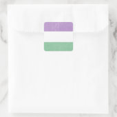 Gender Queer Paars, Groen en Wit Vierkante Sticker (Tas)