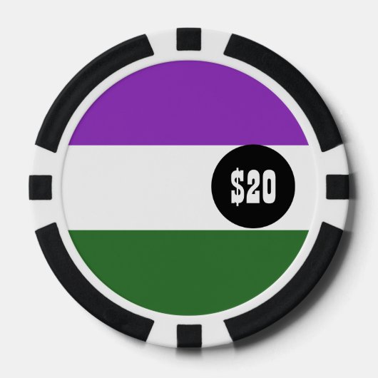 Gender Queer Pride Flag Poker Chips (Voorkant)