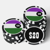 Gender Queer Pride Flag Poker Chips (Opstapeling)
