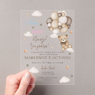 Gender Reveal Acryl uitnodiging Acryl Uitnodigingen