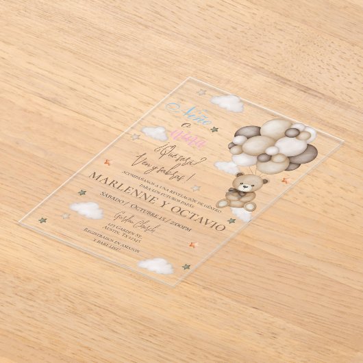 Gender Reveal Acryl uitnodiging Acryl Uitnodigingen (Laagn)