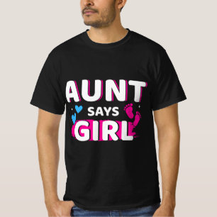 Gender reveal aunt says girl matching familiy baby t-shirt