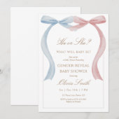 Gender Reveal Baby Shower Invitation Pink and Blue (Devant / Derrière)