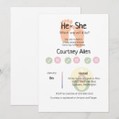 Gender Reveal Baby Shower Invite (Voorkant / Achterkant)