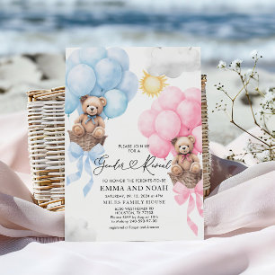 Gender Reveal Beer en Bow Invitation Kaart